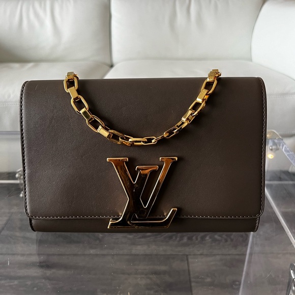 [Authentic] LOUIS VUITTON | CHAIN LOUIS GM CALFSKIN GRANIT - Picture 3 of 14